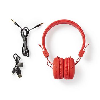 HPBT1100RD Draadloze on-ear koptelefoon | batterij speelduur: tot 6 uur | ingebouwde microfoon | drukbediening  Inhoud verpakking foto