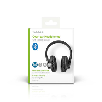 HPBT1202BK Draadloze over-ear koptelefoon | maximale batterijduur: 7 uur | ingebouwde microfoon | drukbediening  foto