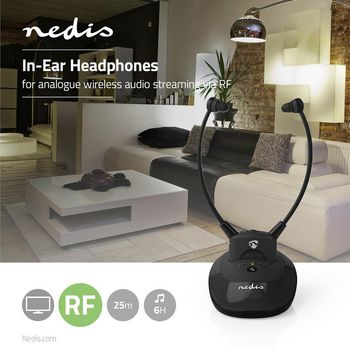 HPRF020AT Draadloze tv-koptelefoon | rf | in-ear | batterij speelduur: tot 6 uur | 25 m | analoge audio | laad Product foto