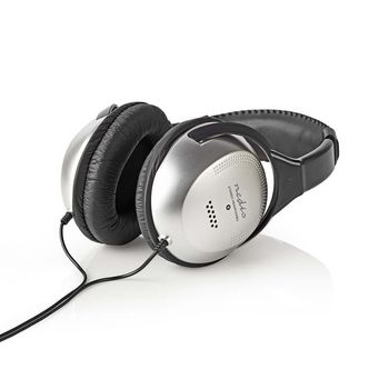 HPWD1200BK Bedrade over-ear koptelefoon | kabellengte: 2.70 m | volumebediening | zilver / zwart Product foto