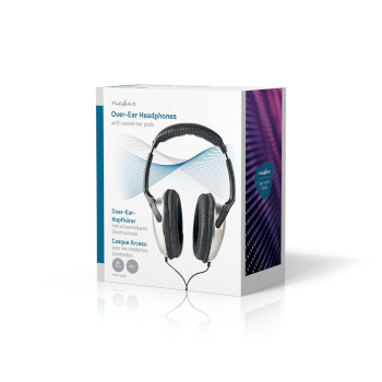 HPWD1200BK Bedrade over-ear koptelefoon | 3,5 mm | kabellengte: 2.70 m | volumebediening | zilver / zwart Verpakking foto