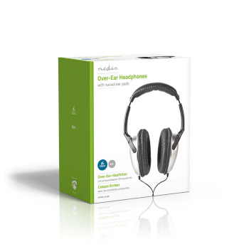 HPWD1201BK Bedrade over-ear koptelefoon | 3,5 mm | kabellengte: 6.00 m | volumebediening | zilver / zwart Verpakking foto
