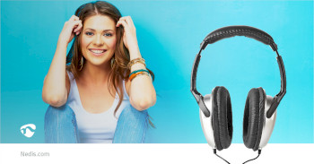 HPWD1201BK Bedrade over-ear koptelefoon | kabellengte: 6.00 m | volumebediening | zilver / zwart Product foto