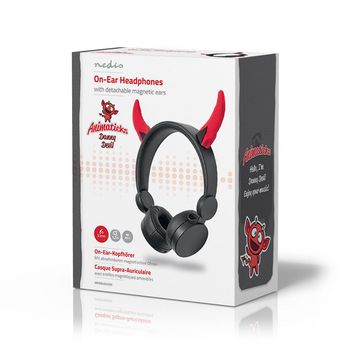 HPWD4000BK Bedrade on-ear koptelefoon | 3,5 mm | kabellengte: 1.20 m | 85 db | rood / zwart Verpakking foto