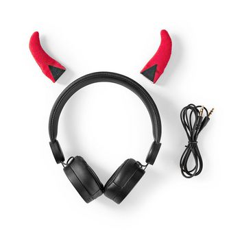 HPWD4000BK Bedrade on-ear koptelefoon | 3,5 mm | kabellengte: 1.20 m | 85 db | rood / zwart Inhoud verpakking foto