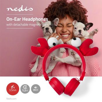 HPWD4000RD Bedrade on-ear koptelefoon | 3,5 mm | kabellengte: 1.20 m | 85 db | rood Product foto