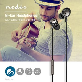 HPWD5060GY Bedrade koptelefoon | 1,2 m ronde kabel | in-ear | actieve noise cancelling (anc) | grijs Product foto