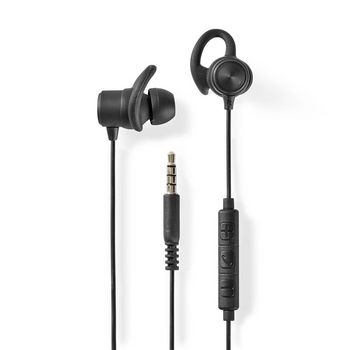 HPWD8002BK Bedrade koptelefoon | 3,5 mm | kabellengte: 1.20 m | ingebouwde microfoon | volumebediening | ear wi