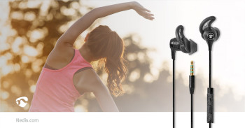 HPWD8005BK Bedrade koptelefoon | 3,5 mm | kabellengte: 1.20 m | ingebouwde microfoon | volumebediening | oor vl Product foto