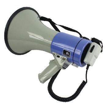HQ-MEGAPHONE35 Megafoon 25 w ontkoppelbare microfoon wit/blauw Product foto
