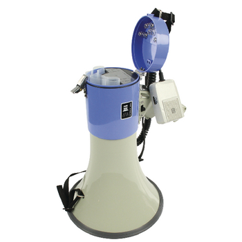 HQ-MEGAPHONE35 Megafoon 25 w ontkoppelbare microfoon wit/blauw Product foto
