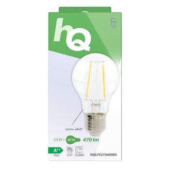 HQLFE27A60005 Led vintage filamentlamp a60 4.4 w 470 lm 2700 k Verpakking foto
