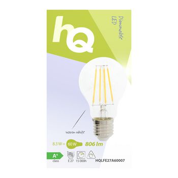 HQLFE27A60007 Led vintage filamentlamp dimbaar a60 8.3 w 806 lm 2700 k Verpakking foto