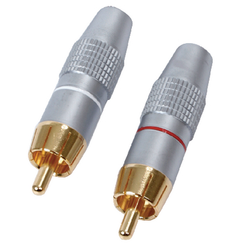 HQS-SCC002/B Connector rca male zilver Product foto