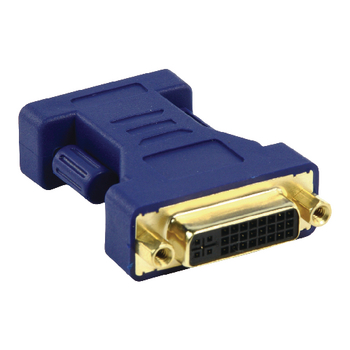 HQSC-100 Vga-adapter vga male - dvi-i 24+5-pins female blauw Product foto