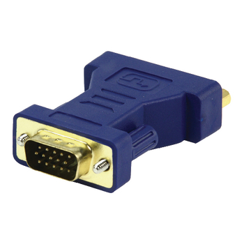 HQSC-100 Vga-adapter vga male - dvi-i 24+5-pins female blauw Product foto