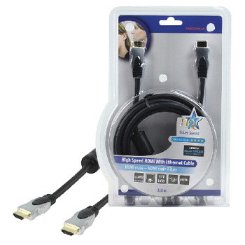 HQSS5560-3.0 High speed hdmi kabel met ethernet hdmi-connector - hdmi-connector 3.00 m donkergrijs