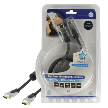 HQSS5560-1.0 High speed hdmi kabel met ethernet hdmi-connector - hdmi-connector 1.00 m donkergrijs