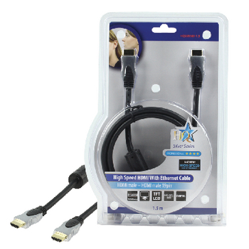 HQSS5560-1.5 High speed hdmi kabel met ethernet hdmi-connector - hdmi-connector 1.50 m donkergrijs