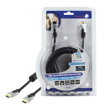 HQSS5560-2.5 High speed hdmi kabel met ethernet hdmi-connector - hdmi-connector 2.50 m donkergrijs
