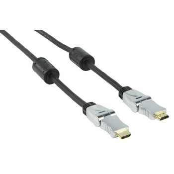 HQSS5564-1.5 High speed hdmi kabel met ethernet hdmi-connector - hdmi-connector draaibaar 1.50 m donkergrijs Product foto