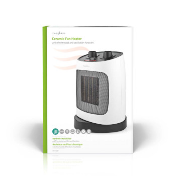 HTFA19WT Keramische ptc-ventilatorkachel | 1000 / 2000 w | 2 verwarmingsmodi | instelbare thermostaat | draai  foto