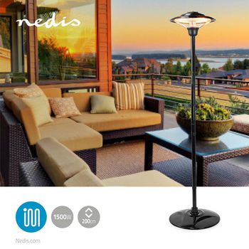 HTPA15EBK Patio verwarmer | 1500 w | 1 warmte stand | omvalpreventie | ip34 | zwart Product foto