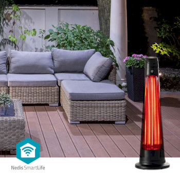 HTPA21BKW Smartlife patio verwarmer | wi-fi | 1200 w | 2 warmte standen | zwenkfunctie | omvalpreventie | ip24 Product foto