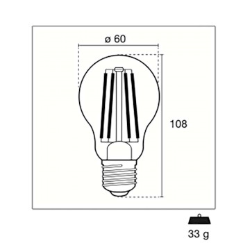 INDG3-112740 Led filament lamp e27 11 w 1521 lm 4000 k Product foto