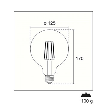 ING125-122727 Led vintage filament lamp e27 11w 1521 lm 2700 k Product foto