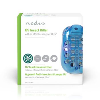 INKI110CBK1 Elektrische muggenlamp | 1 w | type lamp: led-lamp | effectief bereik: 20 m² | blauw / wit Verpakking foto