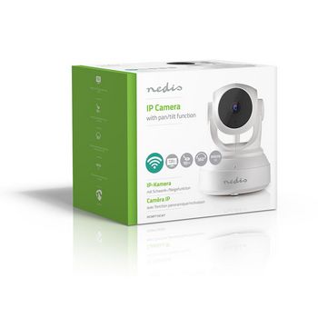 IPCMPT10CWT Wi-fi ip-camera | hd 720p | nachtzicht: 10 m | netvoeding | kijkhoek: 56 ° | abs | wit / zwart Verpakking foto