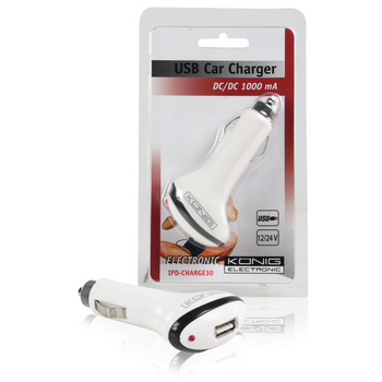 IPD-CHARGE30 Autolader 1-uitgang 1.0 a usb wit Verpakking foto