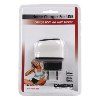 IPD-POWER30 Lader 1-uitgang 1.0 a 1.0 a usb wit/zwart Verpakking foto
