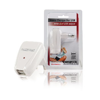 IPD-POWER40 Lader 2-uitgangen 1.0 a 1.0 a usb wit Verpakking foto