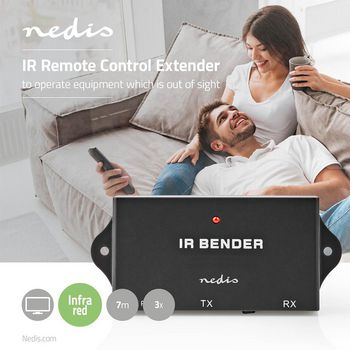 IREX050BK Infrarood extender voor afstandsbediening | signaalbereik: 7.0 m | 3 apparaten | abs | zwart Product foto