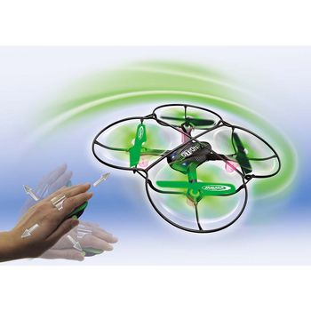 JAM-422039 R/c-drone motionfly g-sensor compass turbo flip 2.4 ghz control zwart/groen In gebruik foto