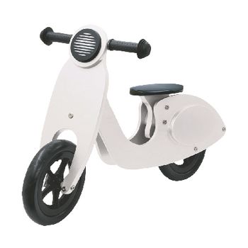 JAM-460230 Loopfiets wit/zwart houten scooter