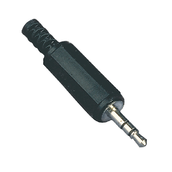 JC-006 Stereoconnector 3.5 mm male pvc zwart Product foto