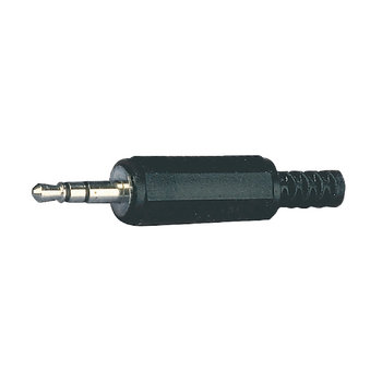 JC-006 Stereoconnector 3.5 mm male pvc zwart Product foto
