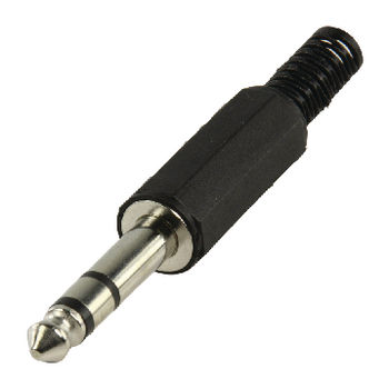 JC-015 Stereoconnector 6.35 mm male zwart