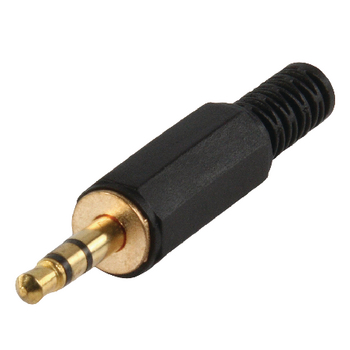 JC-036 Stereoconnector 3.5 mm male zwart