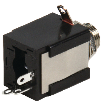 JC-118 Stereoconnector 6.35 mm female zwart