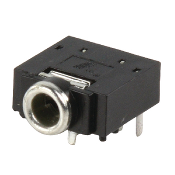 JC-128 Stereoconnector 3.5 mm female zwart