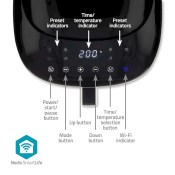 KAAF180BKW Smartlife heteluchtfriteuse | wi-fi | 7,2 l | tijdschakelaar: 60 min | aantal vooraf ingestelde prog Product foto