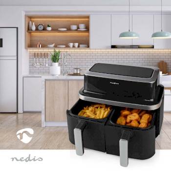 KAAF320BK Dubbele heteluchtfriteuse | 2x4.2 l | tijdschakelaar: 60 min | aantal vooraf ingestelde programma\'s: Product foto