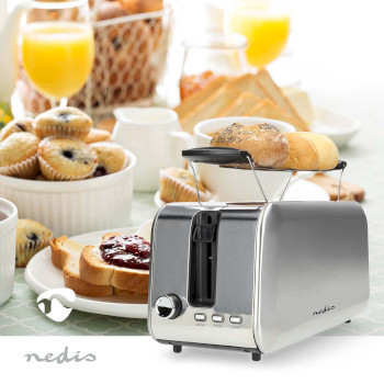 KABT400AL Broodrooster | 4 sneetjes brood | 2 lange sleuven | bruining niveaus: 7 | ontdooifunctie | aluminium Product foto