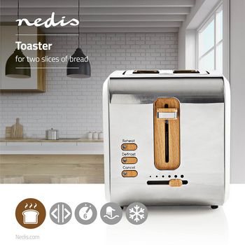 KABT510EWT Broodrooster | soft touch series | 2 sneetjes brood | 2 sleuven | bruining niveaus: 6 | ontdooifunct Product foto