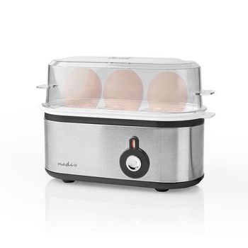 KAEB120EAL Eierkoker | 3 eieren | maatbeker | aluminium / zwart Product foto