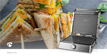 KAGR151FSR Contact grill | 2000 w | 29 x 23 cm | regelbare temperatuur | kunststof / roestvrij staal Product foto